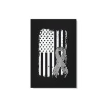 Brain Cancer Awareness - Vintage American Flag Sup Canvas Print