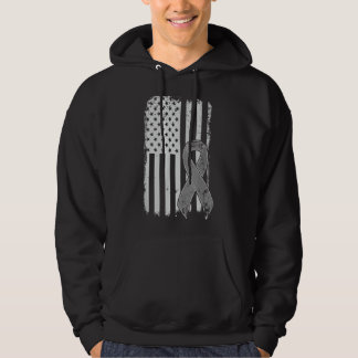 Brain Cancer Awareness - Vintage American Flag Sup Hoodie