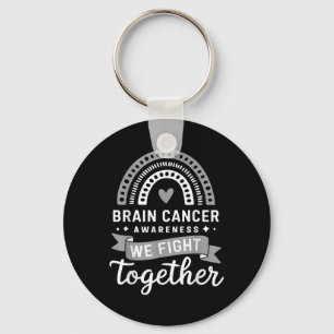Brain Cancer Awareness We Fight Together Brain Can Keychain