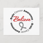 Brain Cancer Believe Postcard