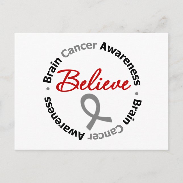 Brain Cancer Believe Postcard (Front)