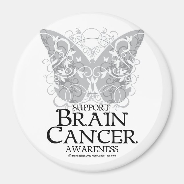 Brain Cancer Butterfly Magnet (Front)