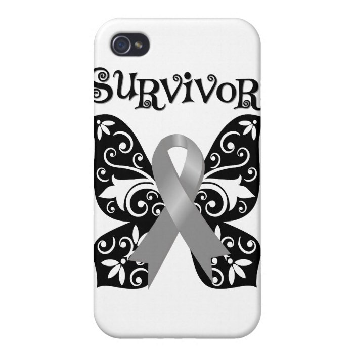 Brain Cancer Butterfly Survivor Cover For iPhone 4