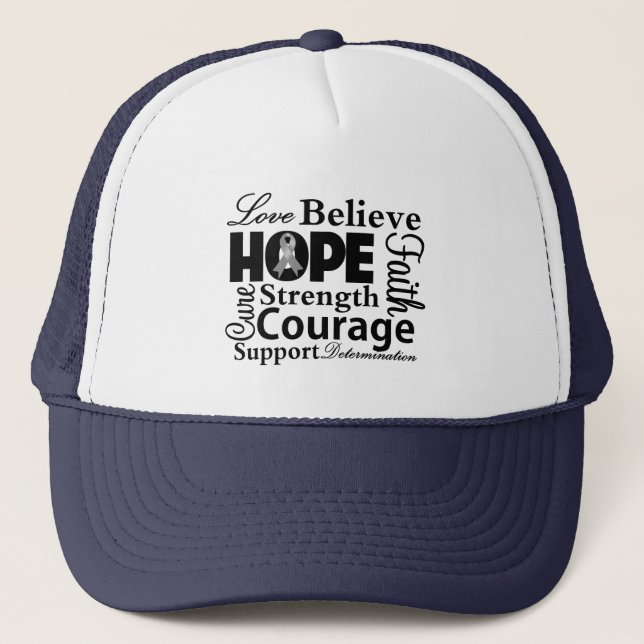 Brain Cancer Collage of Hope Trucker Hat (Front)