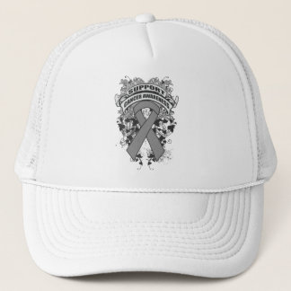 Brain Cancer - Cool Support Awareness Slogan Trucker Hat
