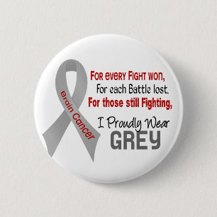 Brain Cancer For Every…..I Proudly Wear Grey 1 Button