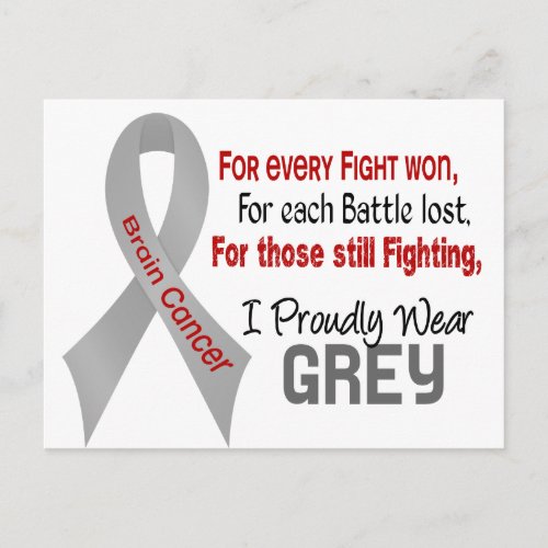 Brain Cancer For EveryI Proudly Wear Grey 1 Postcard