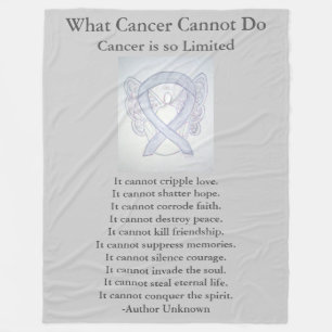 Brain Cancer Gray Awareness Ribbon Fleece Blanket