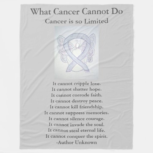 Brain Cancer Gray Awareness Ribbon Fleece Blanket