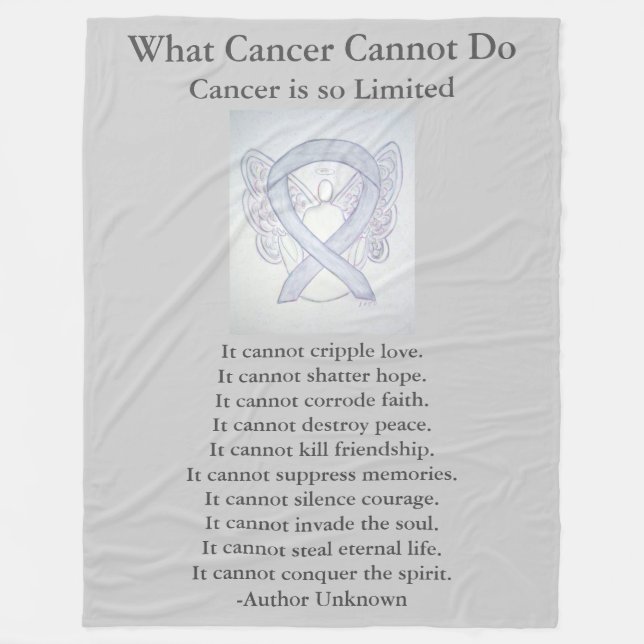Brain Cancer Gray Awareness Ribbon Fleece Blanket (Front)