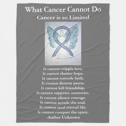 Brain Cancer Gray Awareness Ribbon Fleece Blanket