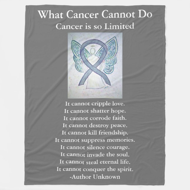 Brain Cancer Gray Awareness Ribbon Fleece Blanket (Front)