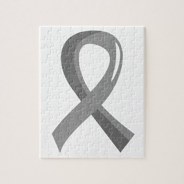 Brain Cancer Grey Ribbon 3 Jigsaw Puzzle (Vertical)