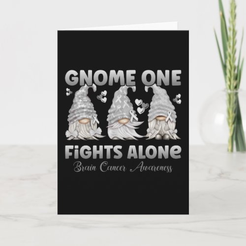 Brain Cancer Grey Ribbon Gnome Card