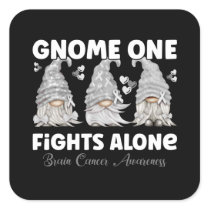 Brain Cancer Grey Ribbon Gnome Square Sticker