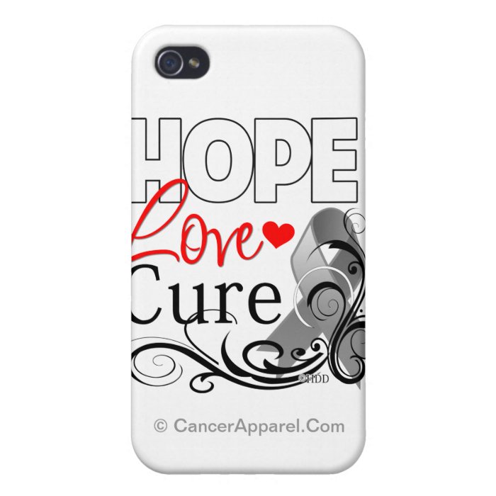 Brain Cancer Hope Love Cure Cases For iPhone 4