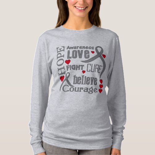 Brain Cancer Hope Words Collage T_Shirt