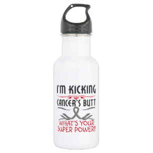 Brain Cancer Kicking Cancer Butt Super Power Water Bottle