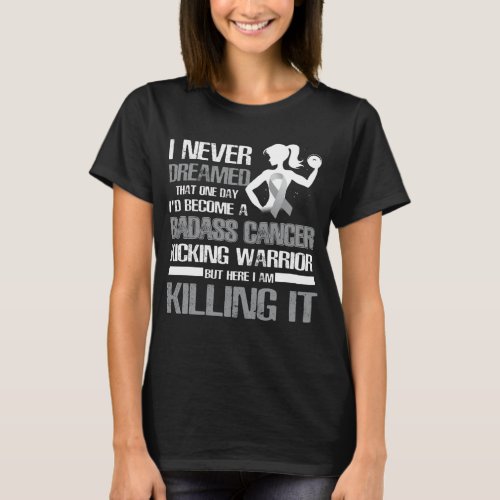 brain cancer kicking warrior T_Shirt