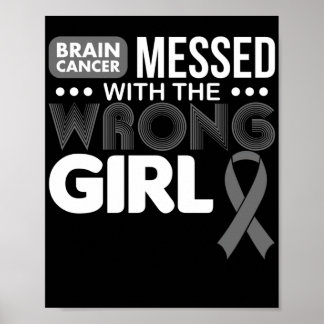Brain Cancer Messed With Teh Wrong Girl  Gray Poster