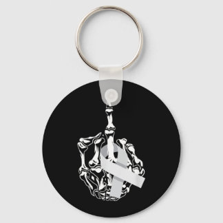 Brain Cancer Middle Finger G Ribbon Brain Cancer Keychain