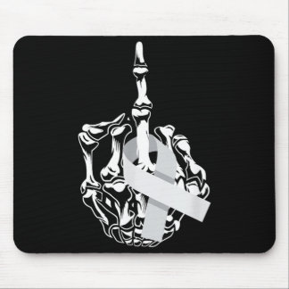 Brain Cancer Middle Finger G Ribbon Brain Cancer Mouse Pad