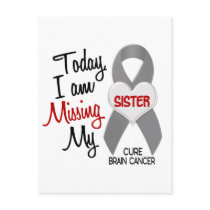 Brain Cancer Missing Miss My Sister 1 Postcard