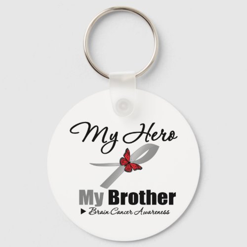 Brain Cancer My Hero My Brother Keychain