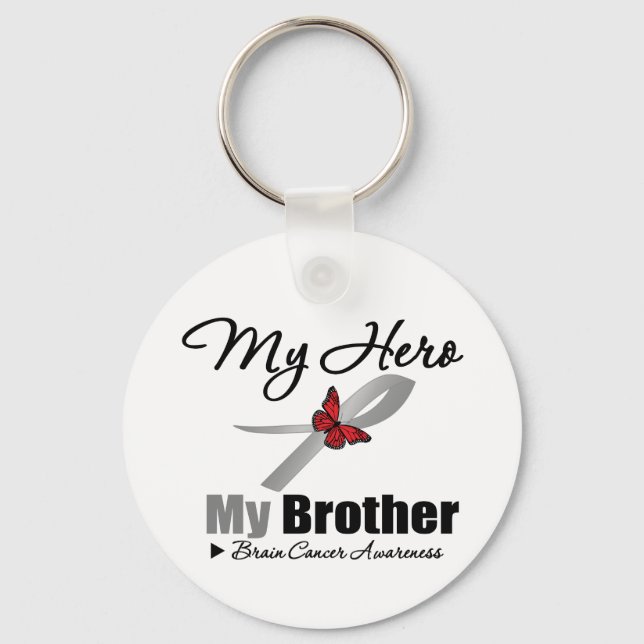 Brain Cancer My Hero My Brother Keychain (Front)