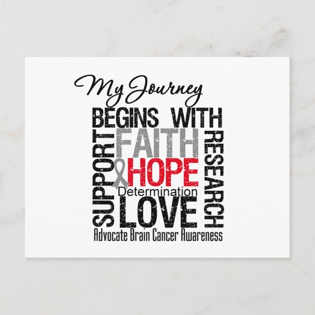 Brain Cancer My Journey Begins With FAITH Postcard (Front)