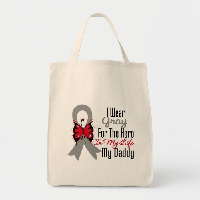Brain Cancer Ribbon Hero My Daddy Bags