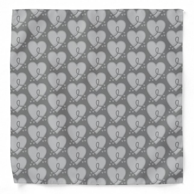 Brain Cancer Survival Heart Bandana (Front)