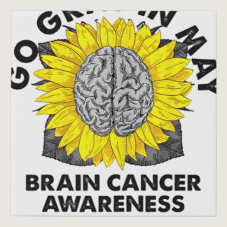 Brain Cancer Tumor Awareness Go Gray In May Sunflo Faux Canvas Print