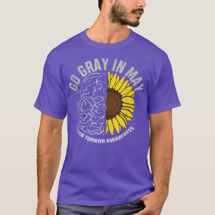 Brain Cancer Tumor Awareness Go Gray In May Sunflo T-Shirt
