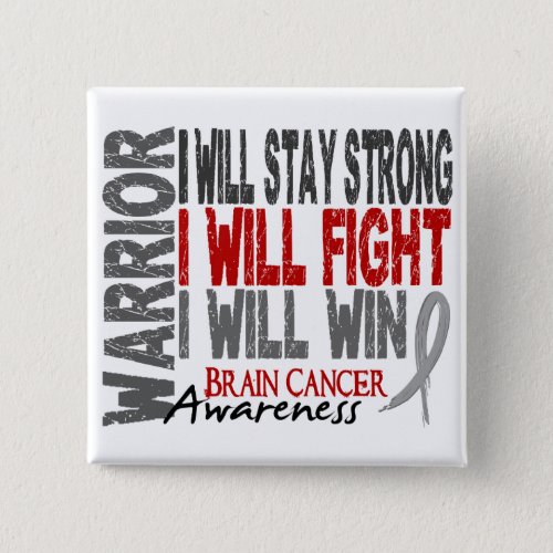 Brain Cancer Warrior Button