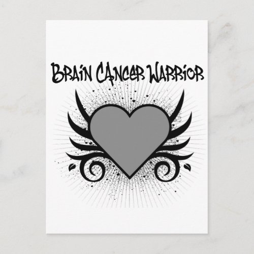 Brain Cancer Warrior Heart Postcard