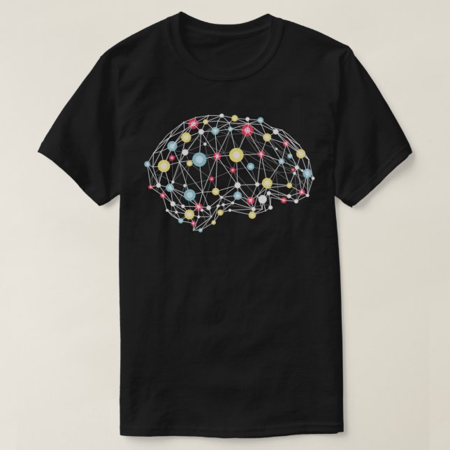 Brain connections colorful synapse connections T-Shirt (Design Front)