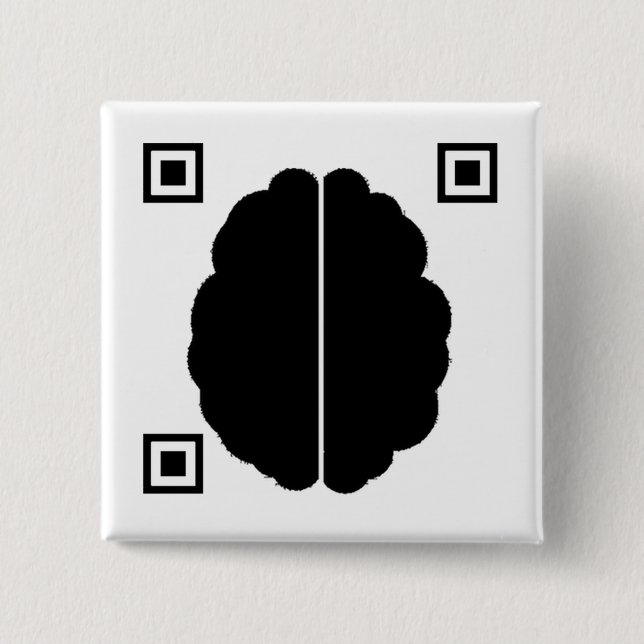 Brain Data Matrix Pinback Button (Front)