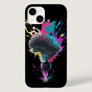 Brain Design With Colorful Bulb Explosion Case-Mate iPhone 14 Case
