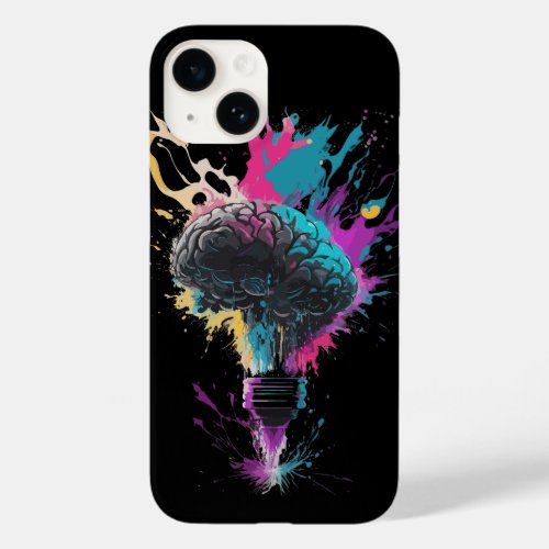 Brain Design With Colorful Bulb Explosion Case_Mate iPhone 14 Case