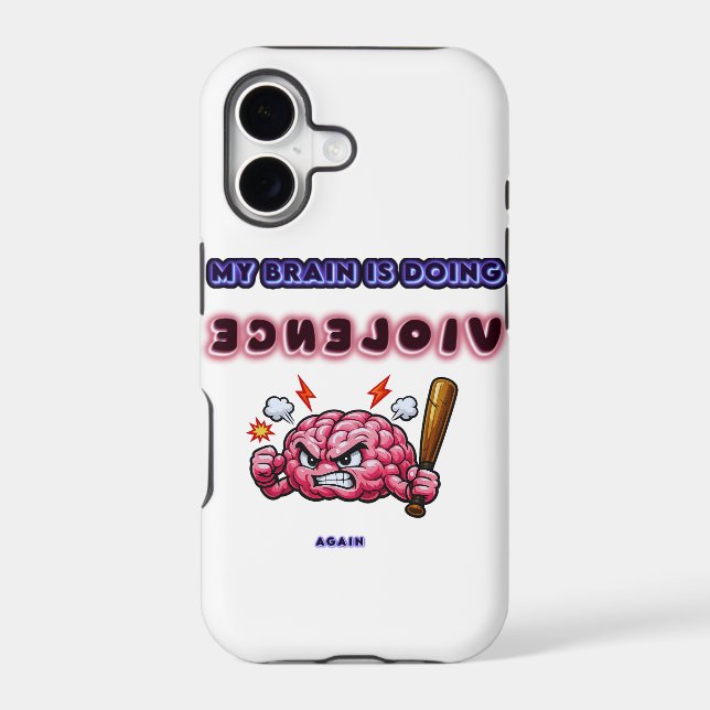 Brain Doing Violence Iphone Case (Back)