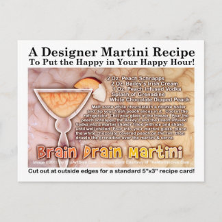 Brain Drain Halloween Martini Recipe Postcard