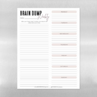 BRAIN DUMP | Blush Weekly Magnetic Dry Erase Sheet