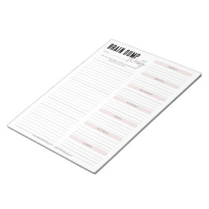 BRAIN DUMP Blush Weekly Notepad