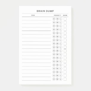 Brain Dump Get It Done Priority Organiser Post-it Notes