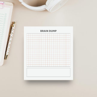 Brain dump grid paper notepad