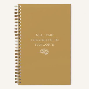 Brain Dump List Thoughts Personalized Mustard Notebook