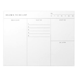 Brain Dump To Do List Notepad
