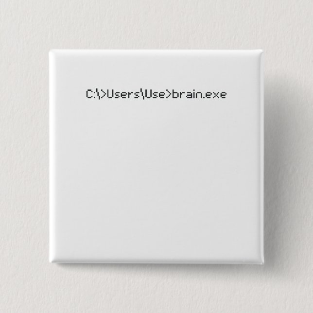 Brain.exe Fun Coder Programmer Computer Button (Front)