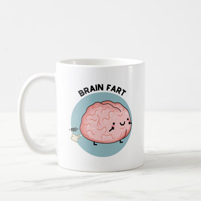 Brain Fart Funny Anatomy Pun  Coffee Mug (Left)